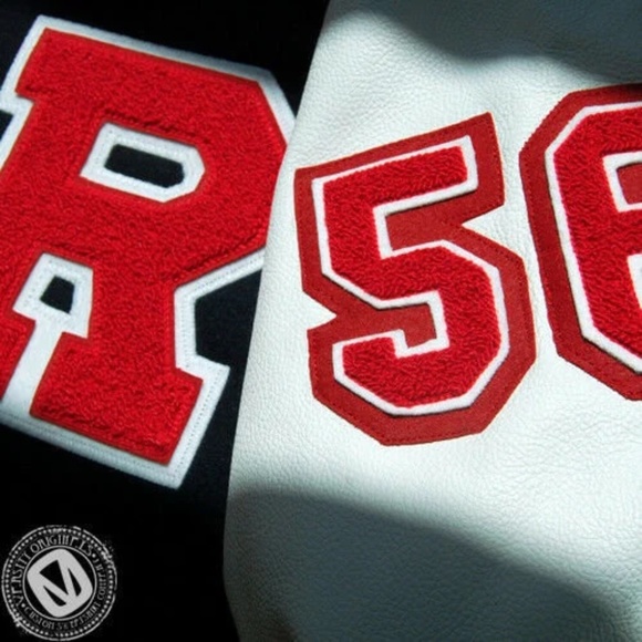 Scarlet Red/White 3" Chenille Varsity Number Patches - Picture 3 of 4